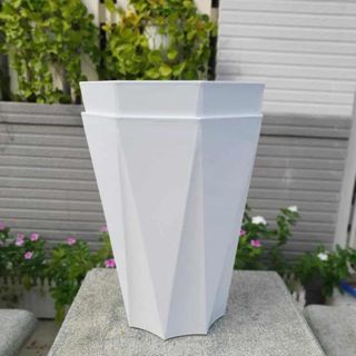 Chậu Bát Giác Nhựa giả " Sứ " Cao ( BG250)