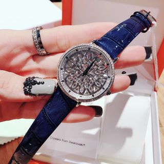 Đồng hồ Davena nữ - Bling Bling dây navy đẹp xuất sắc