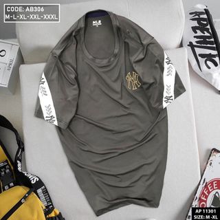 Áo thun cổ tròn thêu logo NY