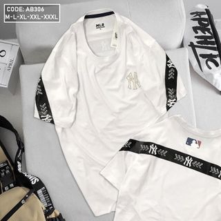 Áo thun cổ tròn thêu logo NY