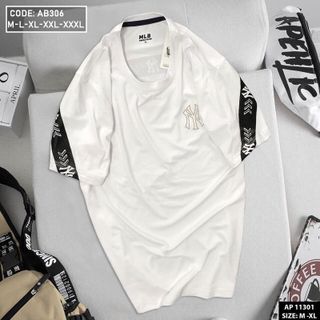 Áo thun cổ tròn thêu logo NY