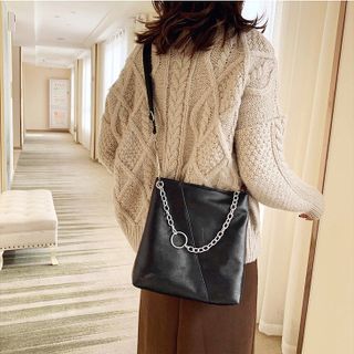 Túi đeo chéo đeo cai Ullzang dây xích tròn