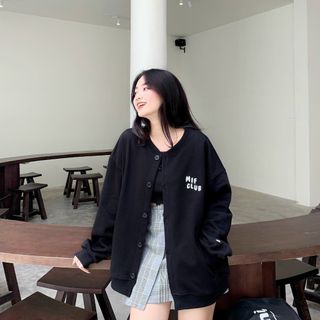 Áo khoác cardigan nỉ ngoại in MIF CLUB