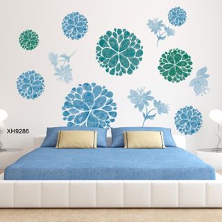 Decal Hoa Thổ Cẩm Xanh XH9286