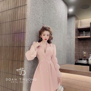 Đầm xoè vest tay bồng