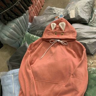 Áo hoodie tai thỏ chất PE mềm mịn giá sỉ
