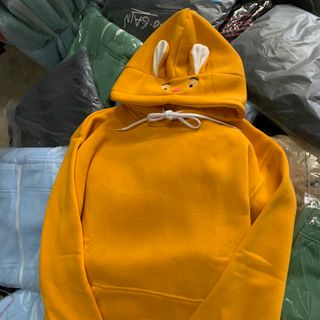 Áo hoodie tai thỏ chất PE mềm mịn