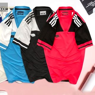 Áo thun nam thẻ thao cổ tim