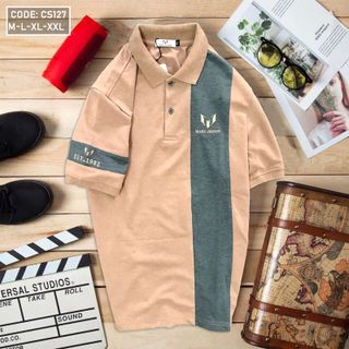 Áo thun nam cổ bẻ phối