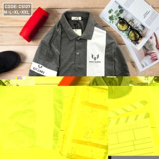 Áo thun nam cổ bẻ phối