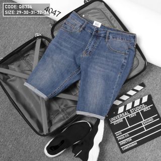 Quần short jean nam trơn cao cấp