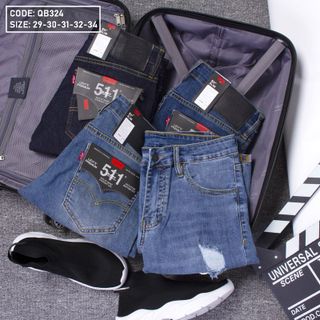Quần short jean nam trơn cao cấp