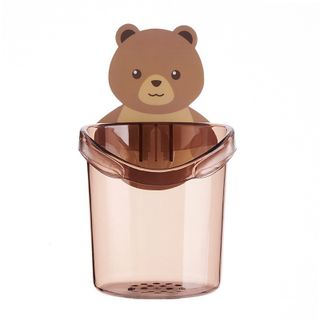 Cốc hộp đựng bàn chải hình gấu dán tường