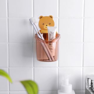 Cốc hộp đựng bàn chải hình gấu dán tường