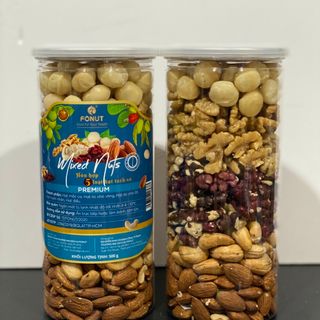 Hạt mix Mixed Nuts 5 loại tách vỏ (óc chó vàng+đỏ, macca, hạnh nhân, hạt điều) giá sỉ