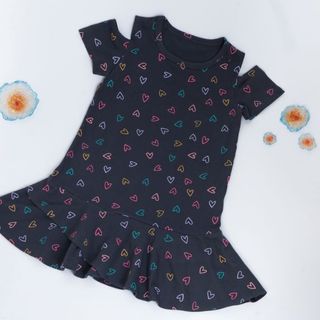 Đầm thun cotton bé gái trái tim