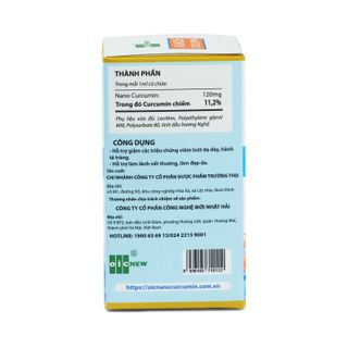 Liquid Nano Curcumin OIC dạng lỏng 50ml - hỗ trợ điều trị dạ dày, đại tràng