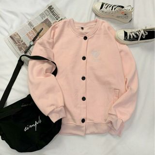 Áo khoác cardigan nỉ ngoại thêu trái tim đẹp