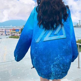 Áo khoác dù loang vải mero in không bay màu
