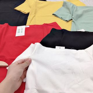 Tay ngắn ôm siêu co giãn 4 mẫu : tim - tròn- bẹt vai- cổ 3 phân giá sỉ