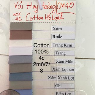 VẢI COTTON 100% 4 CHIỀU CM40
