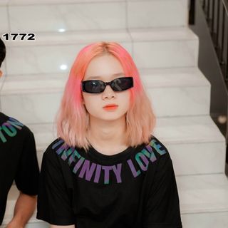 Áo thun in chữ phát sáng 7 màu vòng cổ siêu hot