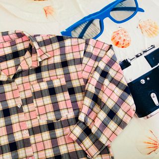 Áo sơ mi kẻ caro chất kate mịn lai bầu