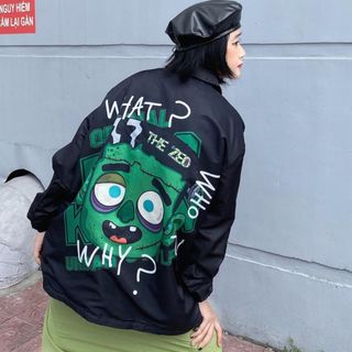 Áo khoác dù mặt quỷ in What? why?