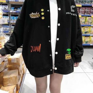 Áo khoác cardigan nút bấm nỉ ngoại form đẹp