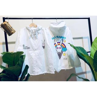 Áo khoác dù in con thỏ lót 2 lớp