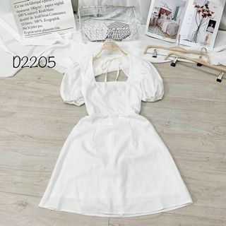 Đầm nơ lưng nhún thun D2205