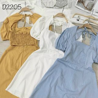 Đầm nơ lưng nhún thun D2205