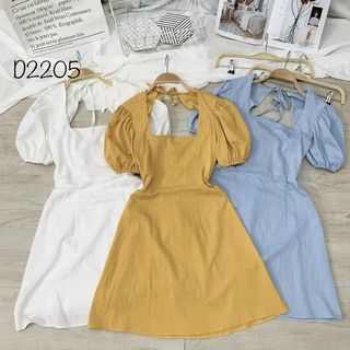 Đầm nơ lưng nhún thun D2205