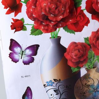 Decal 3D Nổi - Hoa Hồng Đỏ
