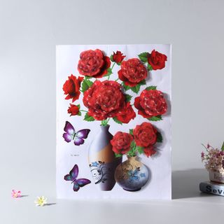 Decal 3D Nổi - Hoa Hồng Đỏ