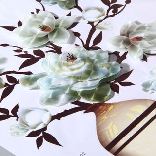 Decal 3D Nổi - Bình Hoa Trắng