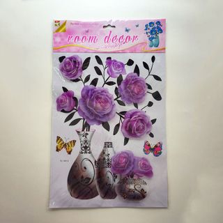 Decal 3D Nổi - Bình Hoa Tím