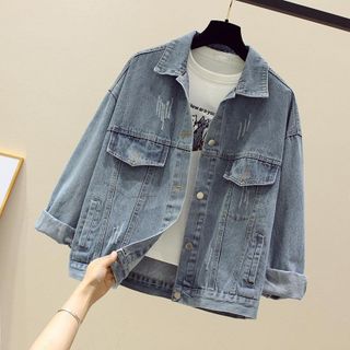 Áo jean hoa cúc unisex