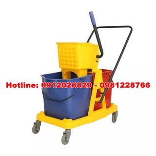 Báo giá xe vắt cây lau nhà 2 xô 34L khung nhựa giá sỉ