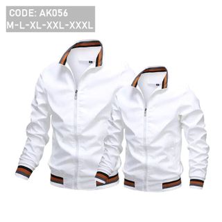 Áo khoác nam cổ trụ phối sọc 2 lớp
