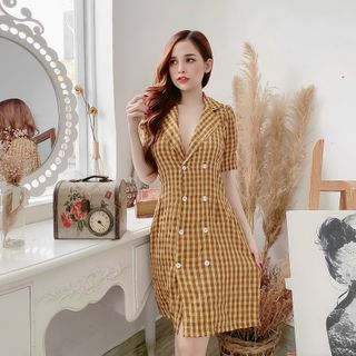 Váy carô nút Siêu xinh - Cực sang chảnh