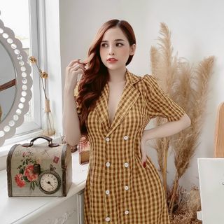 Váy carô nút Siêu xinh - Cực sang chảnh