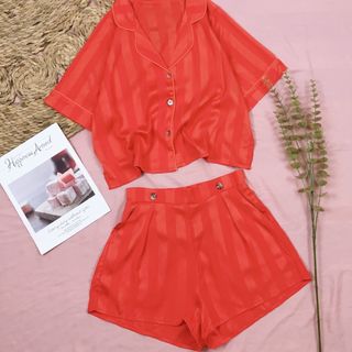 Đồ ngủ đồ mặc nhà đùi gấm áo croptop hàng việt nam siêu mịn giá sỉ