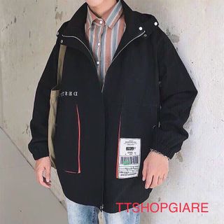 Áo khoác kaki nam form bự dài cá tính