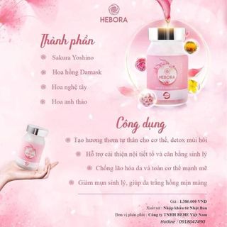 Hebora Nhật Bản - Viên Uống tỏa hương Phiên Bản Mới 2020