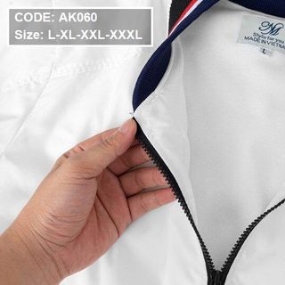 Áo khoác nam dù 2 lớp phối nỉ bâu viền(có size 3x)