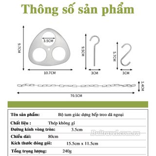 Bộ tam giác dựng bếp treo dã ngoại BB7137