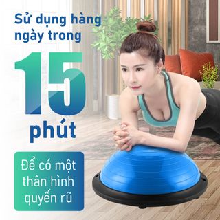 Bóng tập YOGA Tặng hai đây kéo bóng tập thể lực thăng bằng BALL BALANCE Bosu