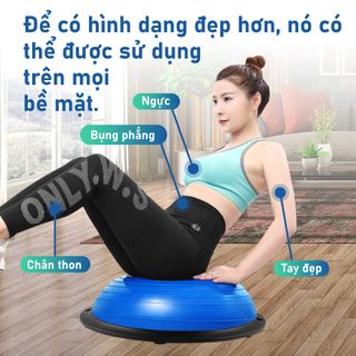 Bóng tập YOGA Tặng hai đây kéo bóng tập thể lực thăng bằng BALL BALANCE Bosu