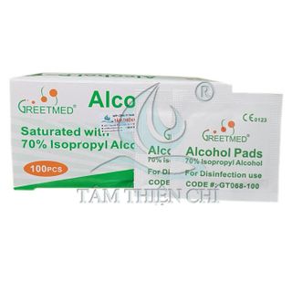 Gạc tẩm cồn Greetmed Alcohol Pad hộp 100 miếng TTC